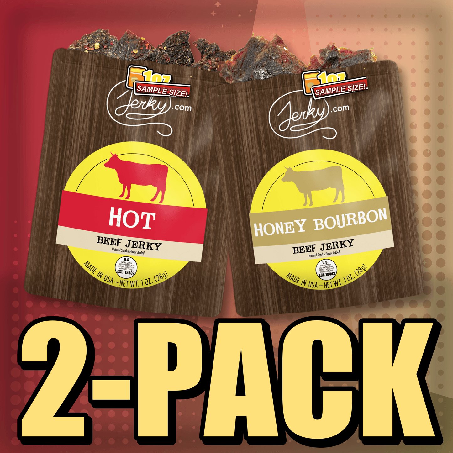 Hot & Honey Bourbon 2-Pack by Jerky.com