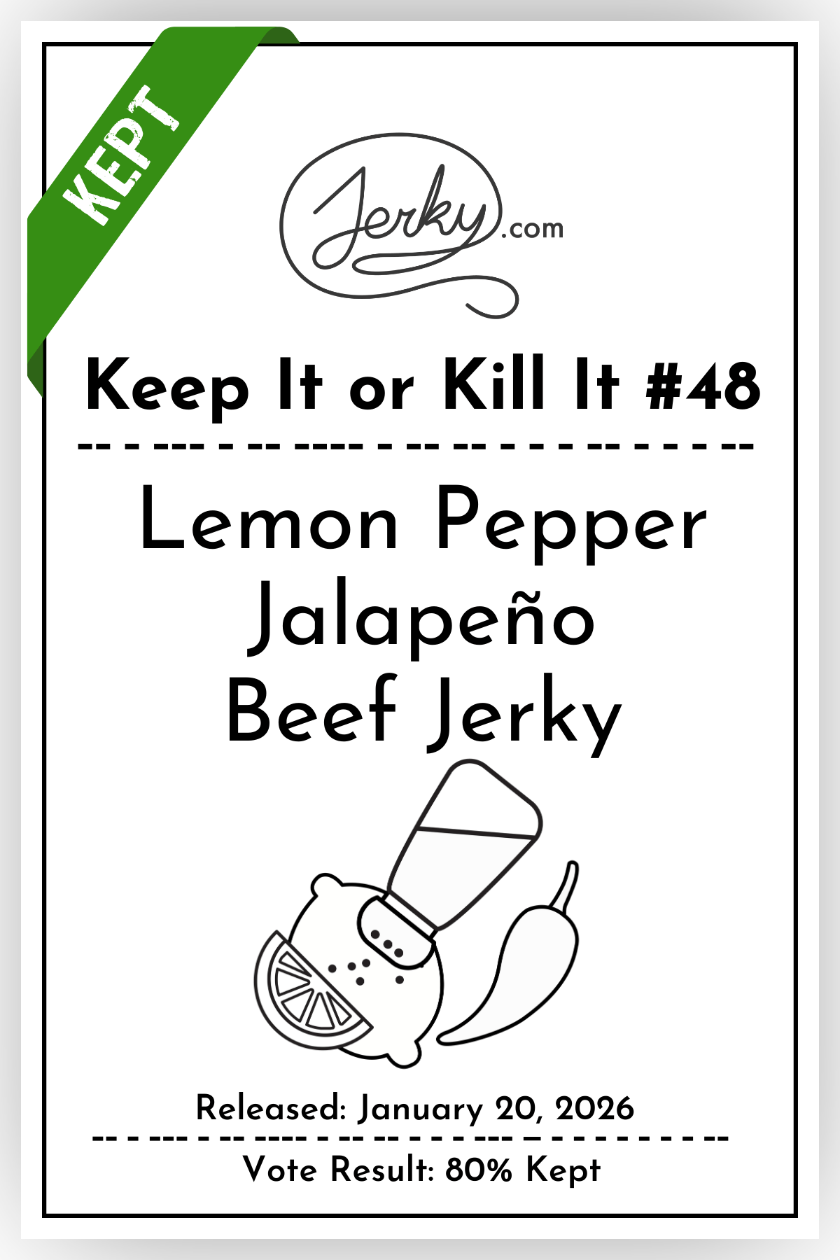 Lemon Pepper Jalapeno Beef Jerky by Jerky.com
