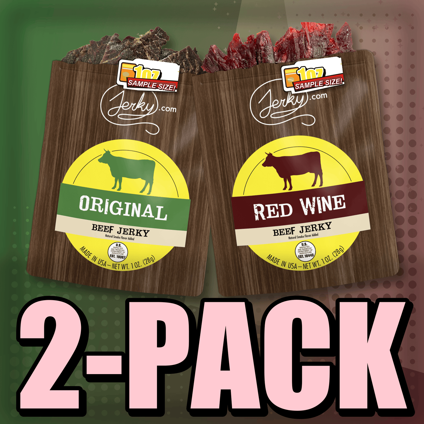 Original & Red Wine 2-Pack by Jerky.com