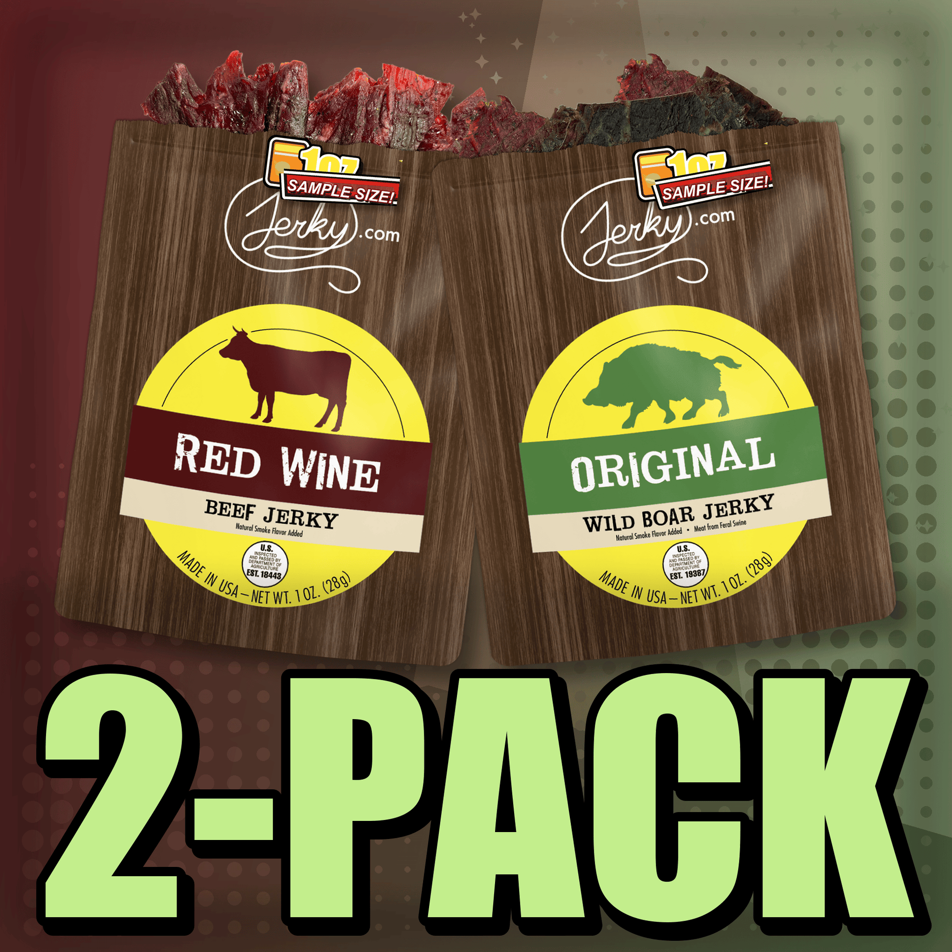 Red Wine & Original Boar 2-Pack by Jerky.com