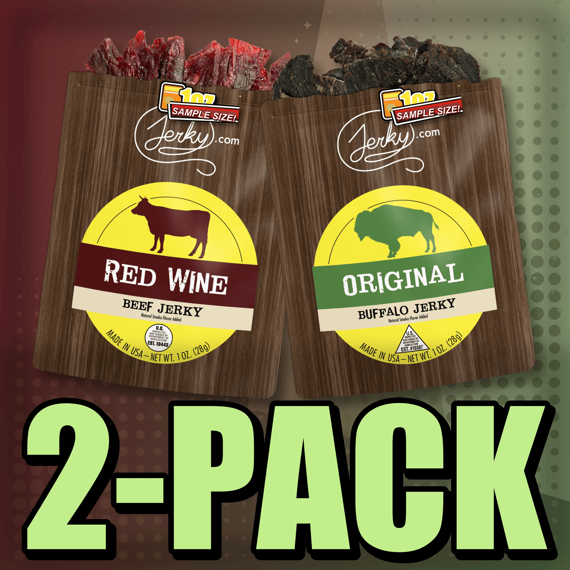 Red Wine & Original Buffalo 2-Pack by Jerky.com