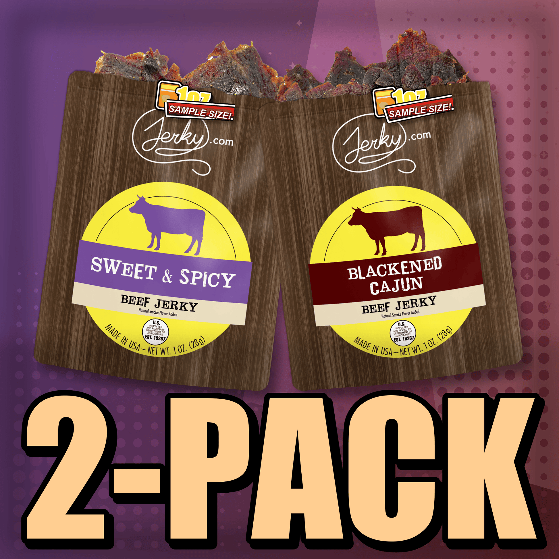 Sweet & Spicy & Blackened Cajun 2-Pack by Jerky.com