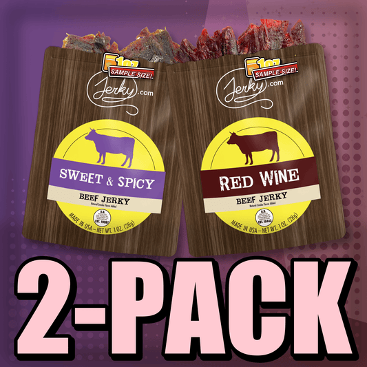 Sweet & Spicy & Red Wine Flavored Jerky 2-Pack by Jerky.com