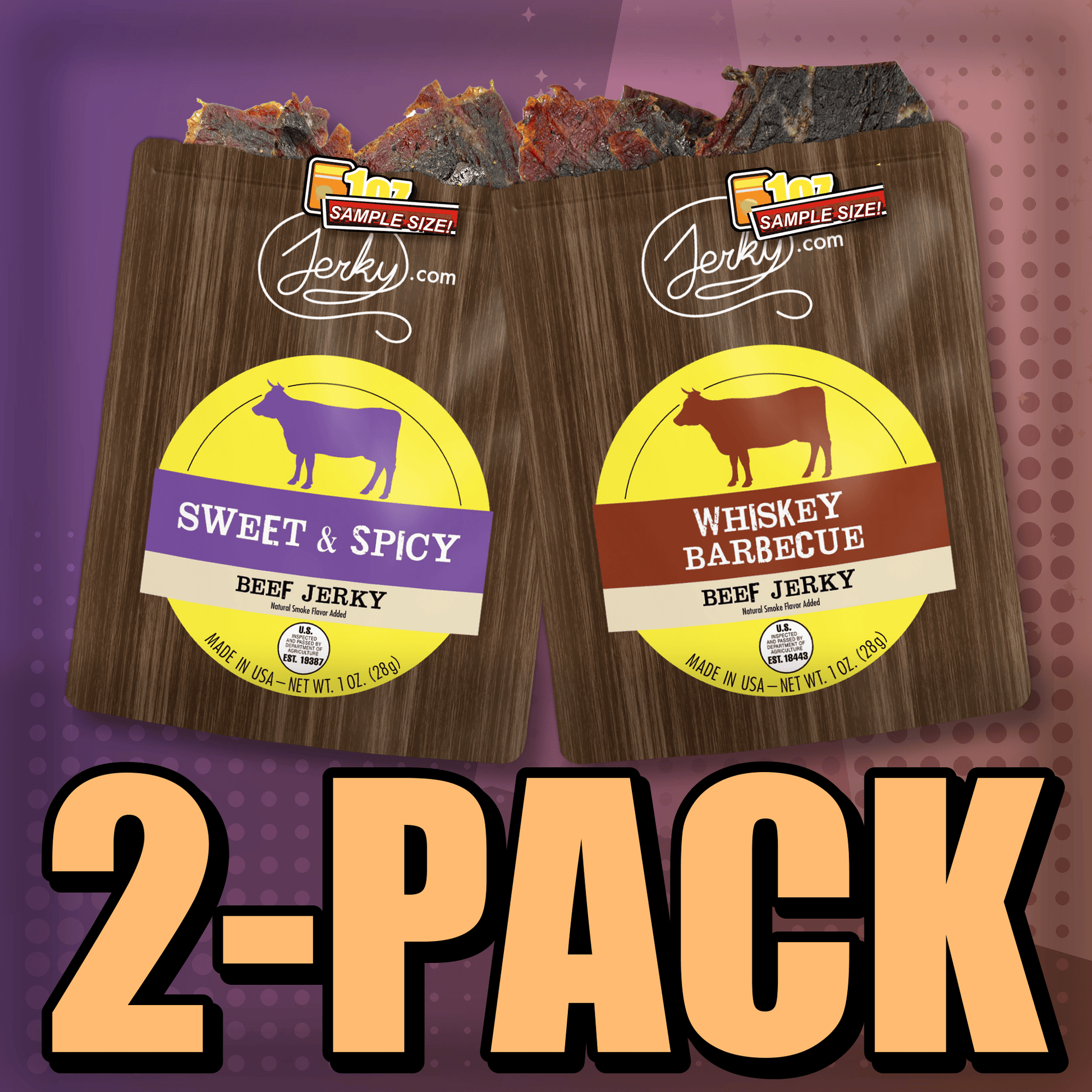 Sweet & Spicy & Whiskey BBQ 2-Pack by Jerky.com