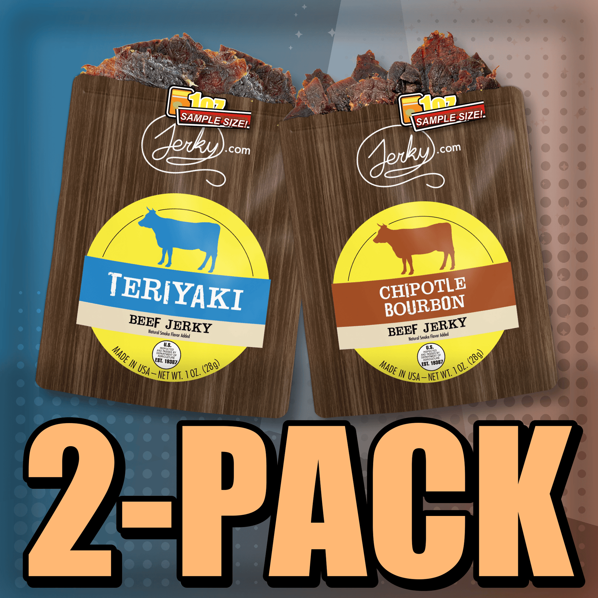 Teriyaki & Chipotle Bourbon 2-Pack by Jerky.com