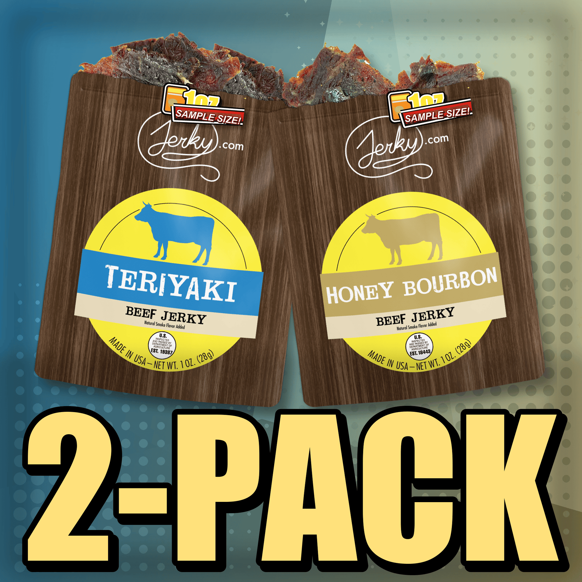 Teriyaki & Honey Bourbon 2-Pack by Jerky.com