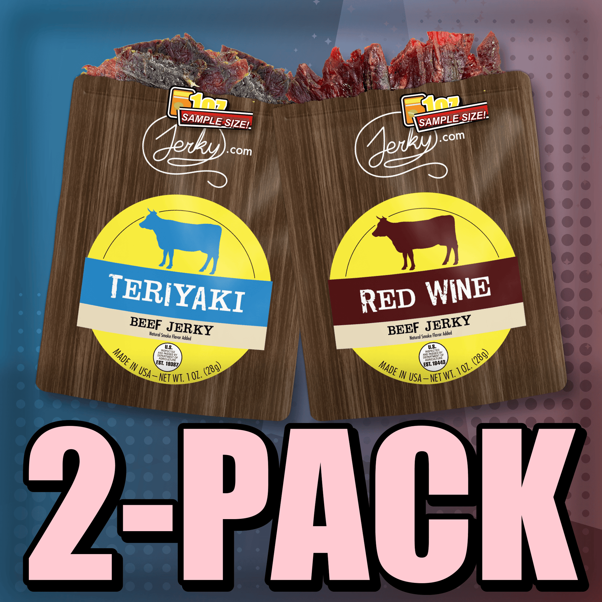 Teriyaki & Red Wine Flavored Jerky 2-Pack by Jerky.com