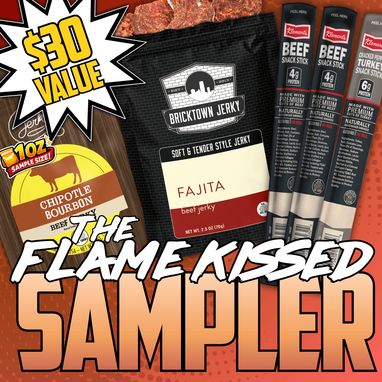5pc. The Flame Kissed Sampler by Jerky.com
