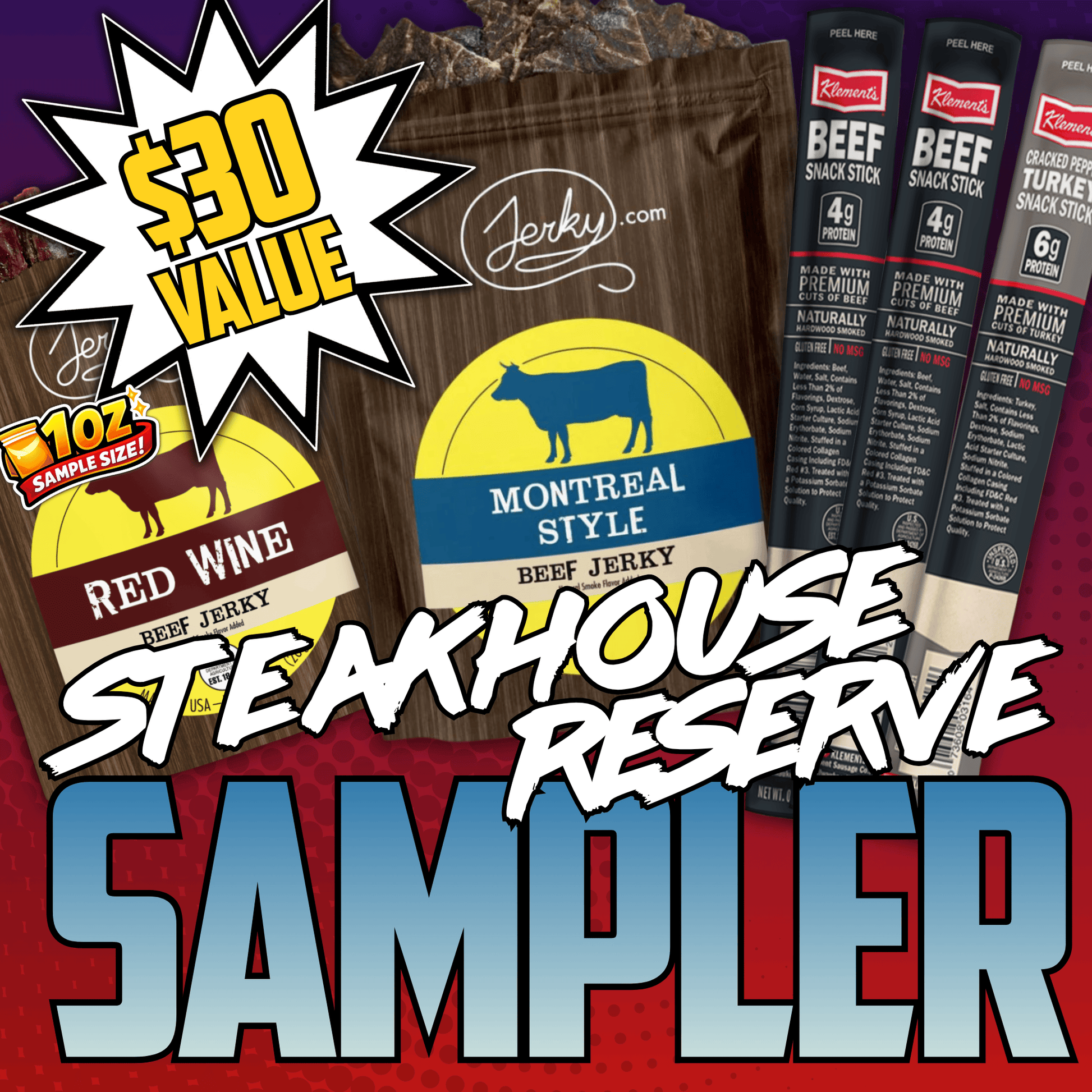 5pc. The Steakhouse Reserve Sampler by Jerky.com