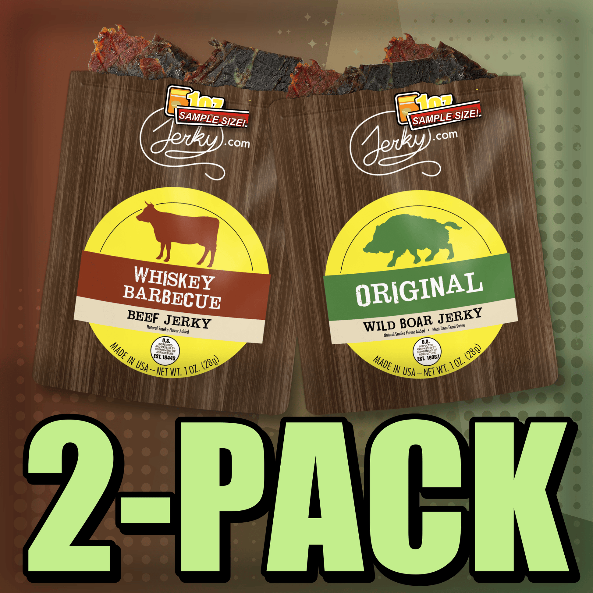 Whiskey BBQ & Original Boar 2-Pack by Jerky.com