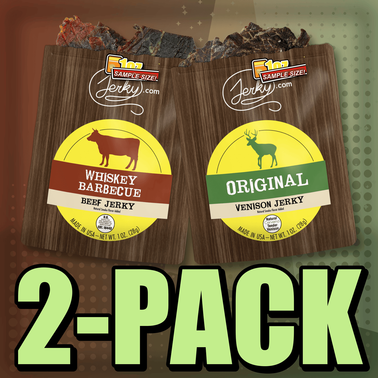 Whiskey BBQ & Original Venison 2-Pack by Jerky.com