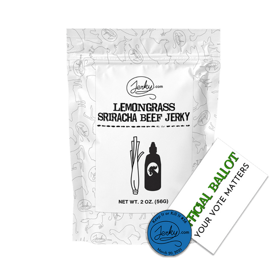 Test Kitchen Batch #52 - Lemongrass Sriracha Beef Jerky Keep It or Kill It Coin & Ballot Bundle by Jerky.com