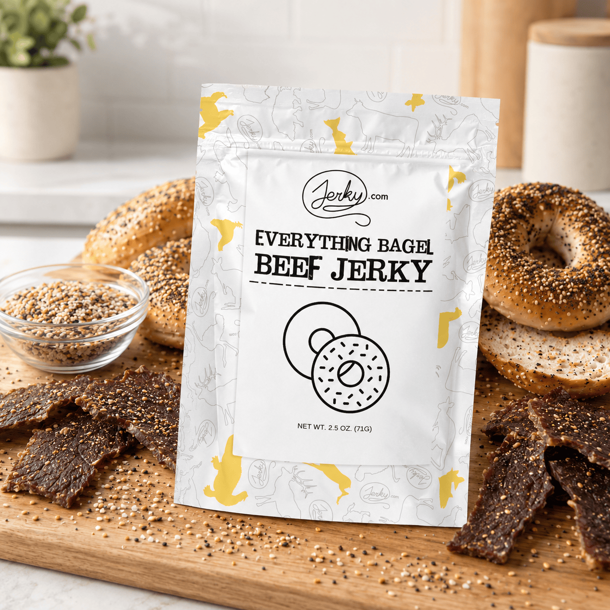 Everything Bagel Beef Jerky - Limited Edition Test Kitchen Jerky - 2.5 oz. by Jerky.com