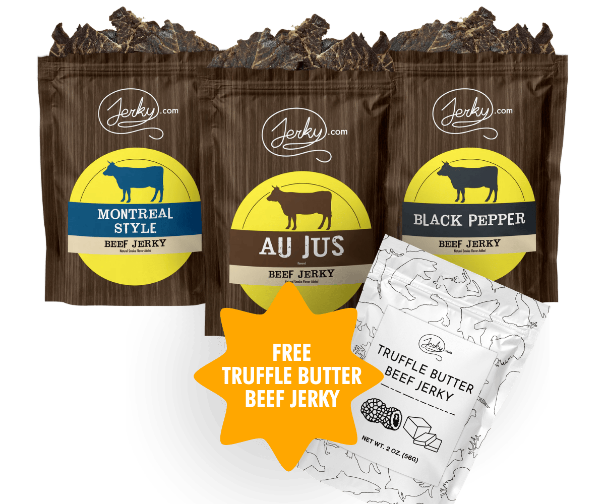 Buy a savory jerky bundle and get a FREE bag of Truffle Butter Beef by Jerky.com