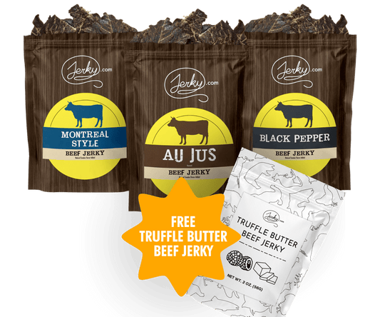 Buy a savory jerky bundle and get a FREE bag of Truffle Butter Beef by Jerky.com