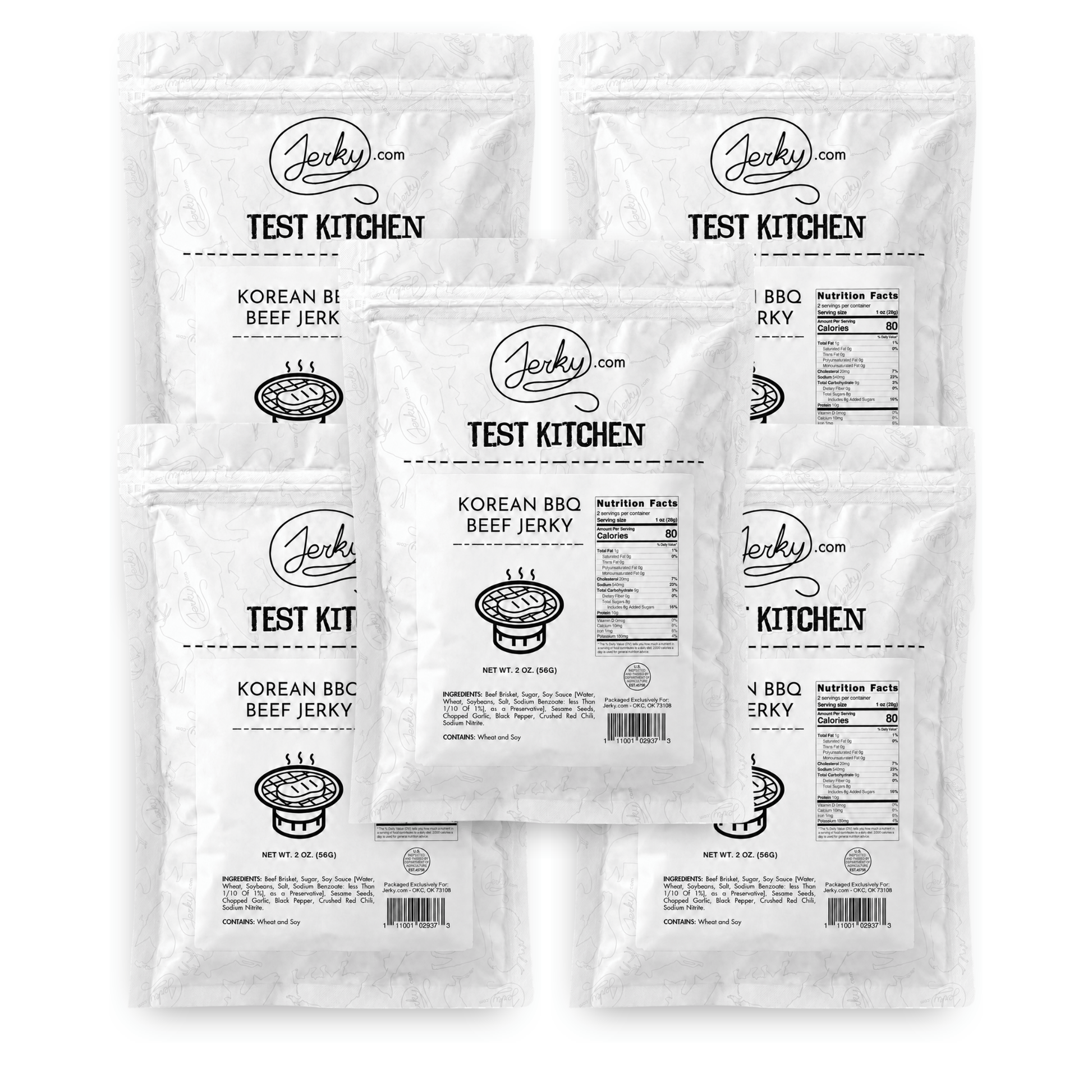 Test Kitchen Batch #55 - Korean BBQ Beef Jerky Beef Jerky 5-Pack by Jerky.com