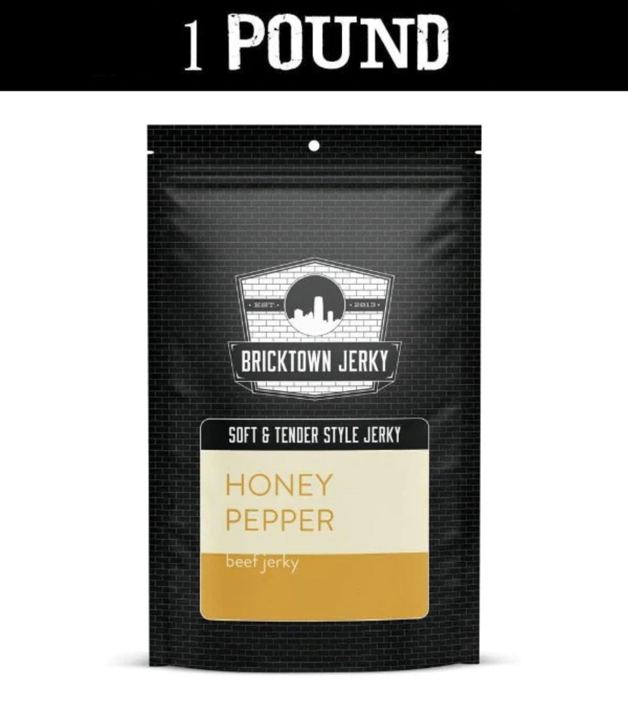 Soft and Tender Style Beef Jerky - Honey Pepper - 1 Pound by Bricktown Jerky