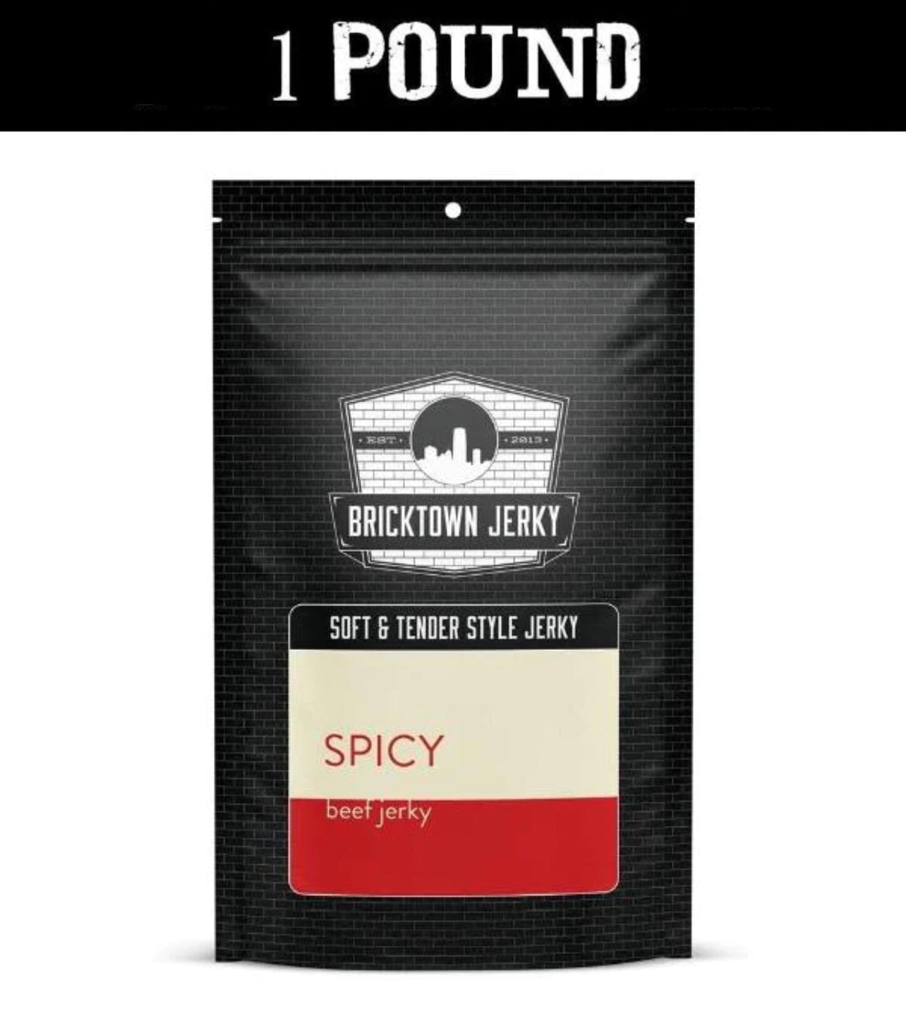 Soft and Tender Style Beef Jerky - Spicy - 1 Pound by Bricktown Jerky