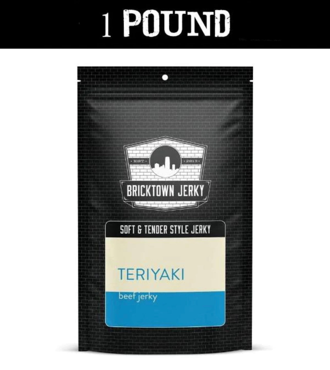 Soft and Tender Style Beef Jerky - Teriyaki - 1 Pound by Bricktown Jerky