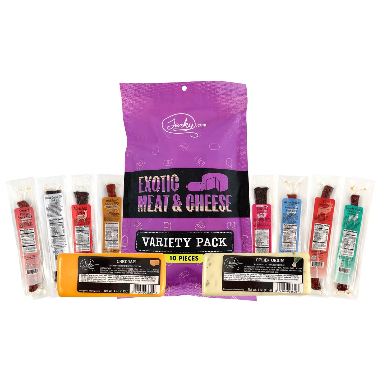 Exotic Meat & Cheese Variety Pack - 10 Pieces by Jerky.com