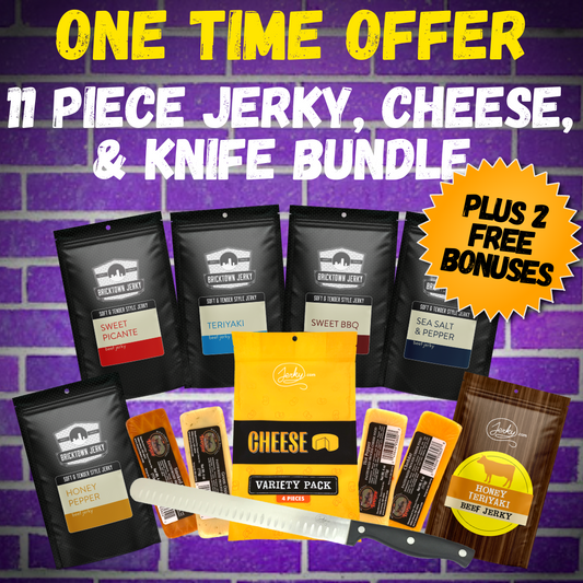 11 pc Jerky, Cheese, & Knife Bundle by Jerky.com