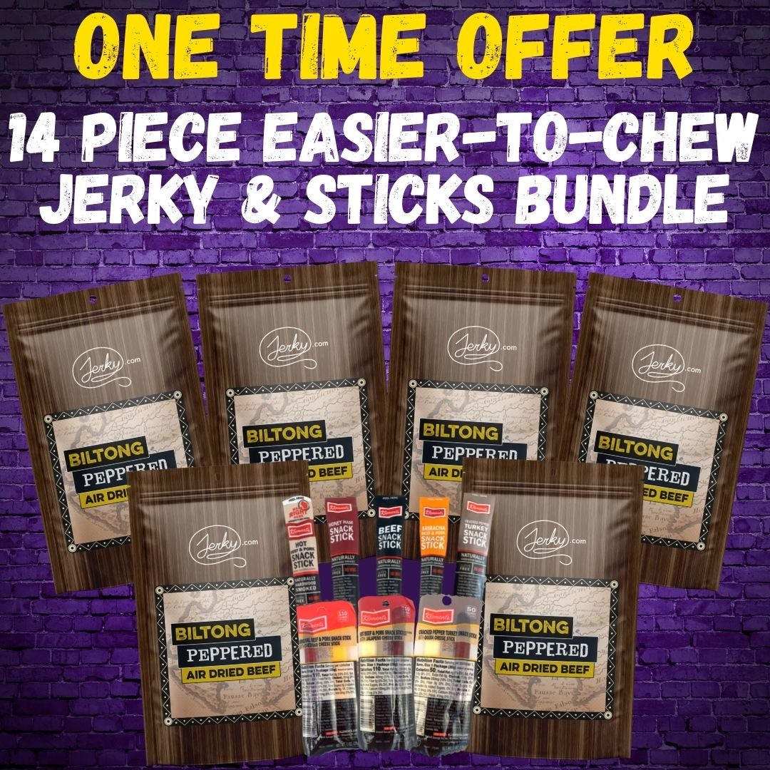 14-pc Easier-to-Chew Jerky & Sticks Bundle by Jerky.com