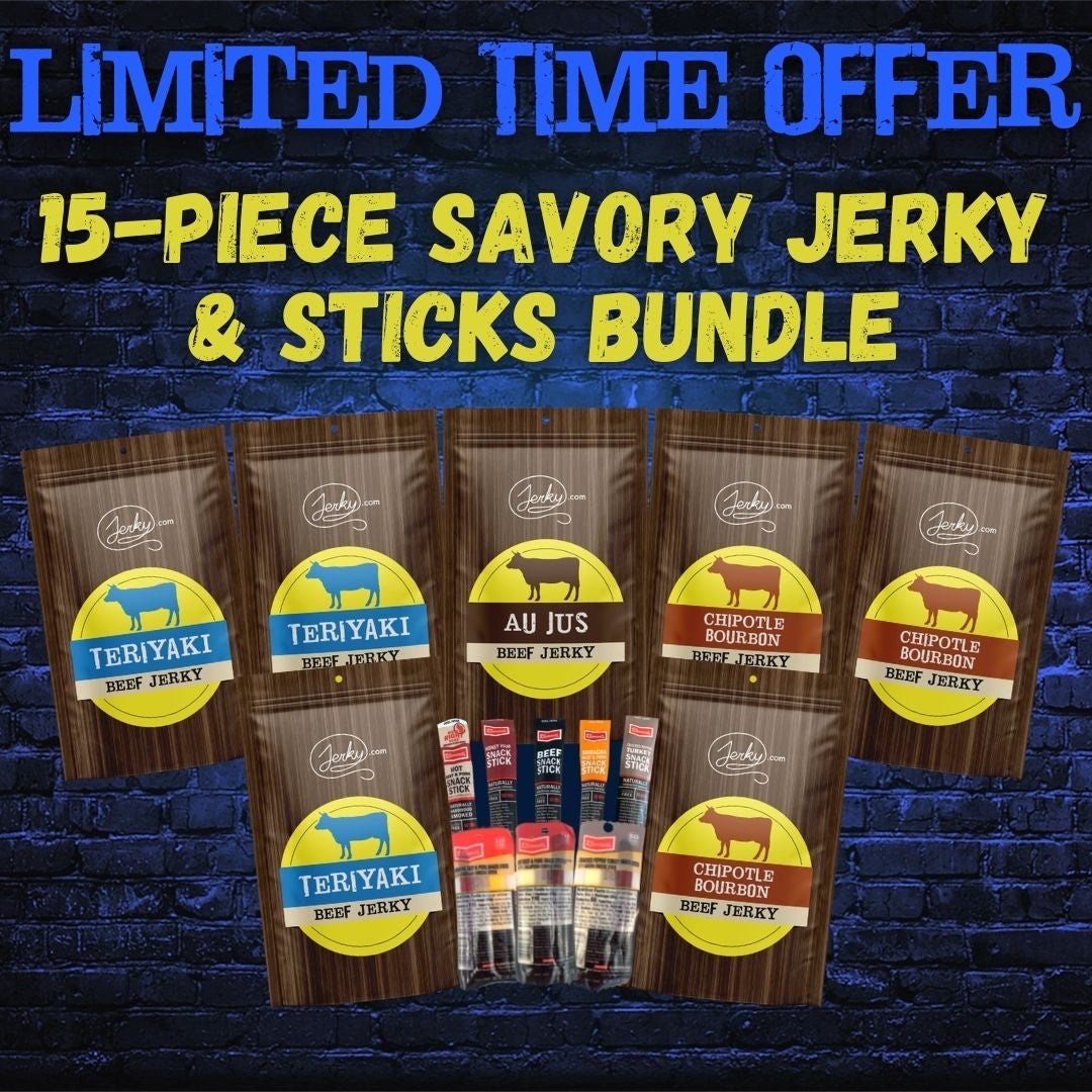 15 Piece Savory Jerky & Sticks Bundle by Jerky.com