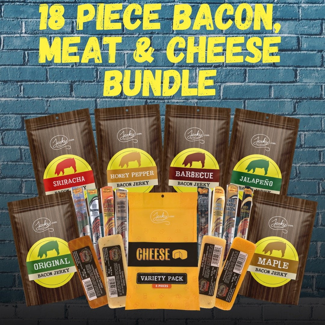 18 Piece Bacon, Meats, and Cheeses Bundle by Jerky.com
