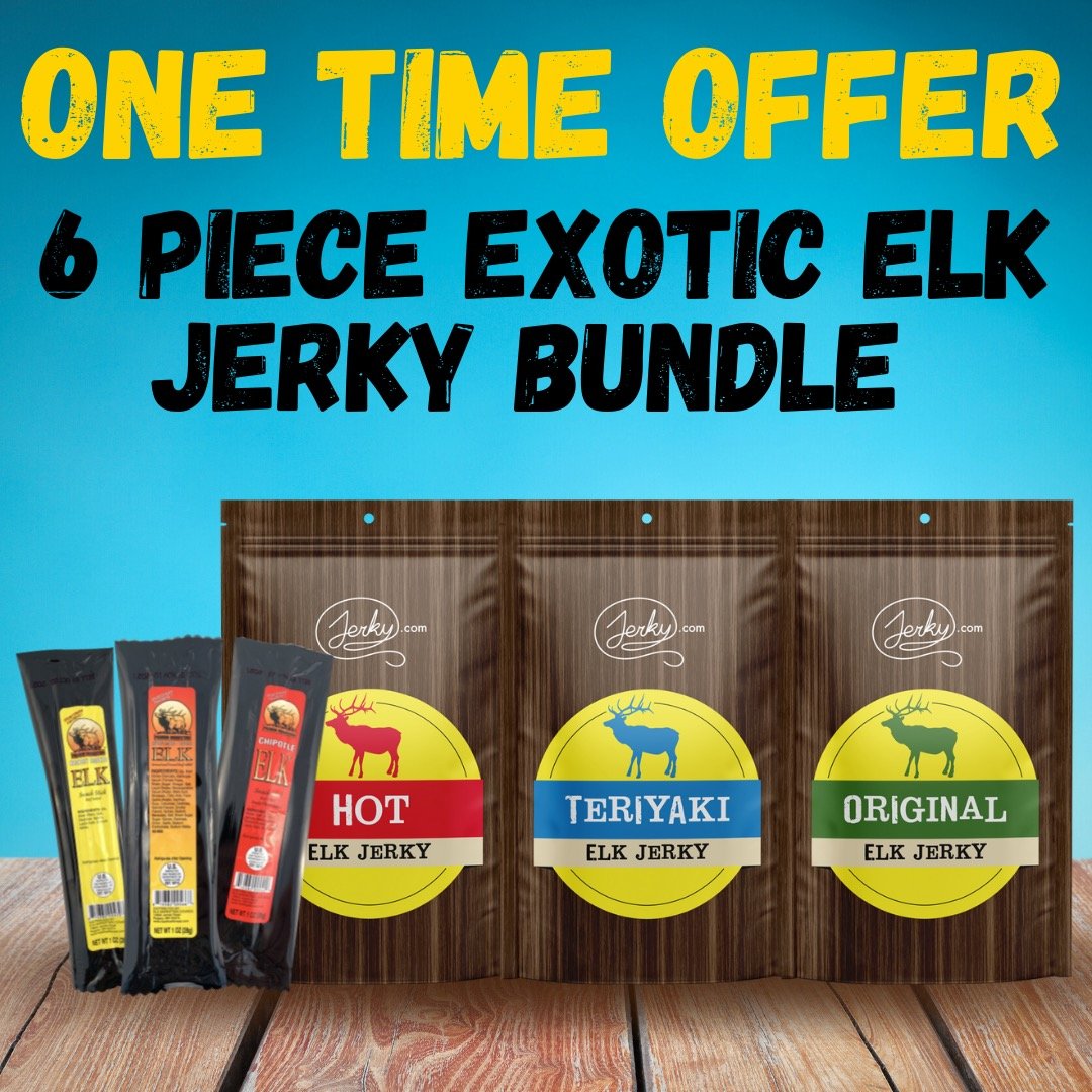 24 Hour Offer - 6 Piece Elk Jerky Bundle by Jerky.com