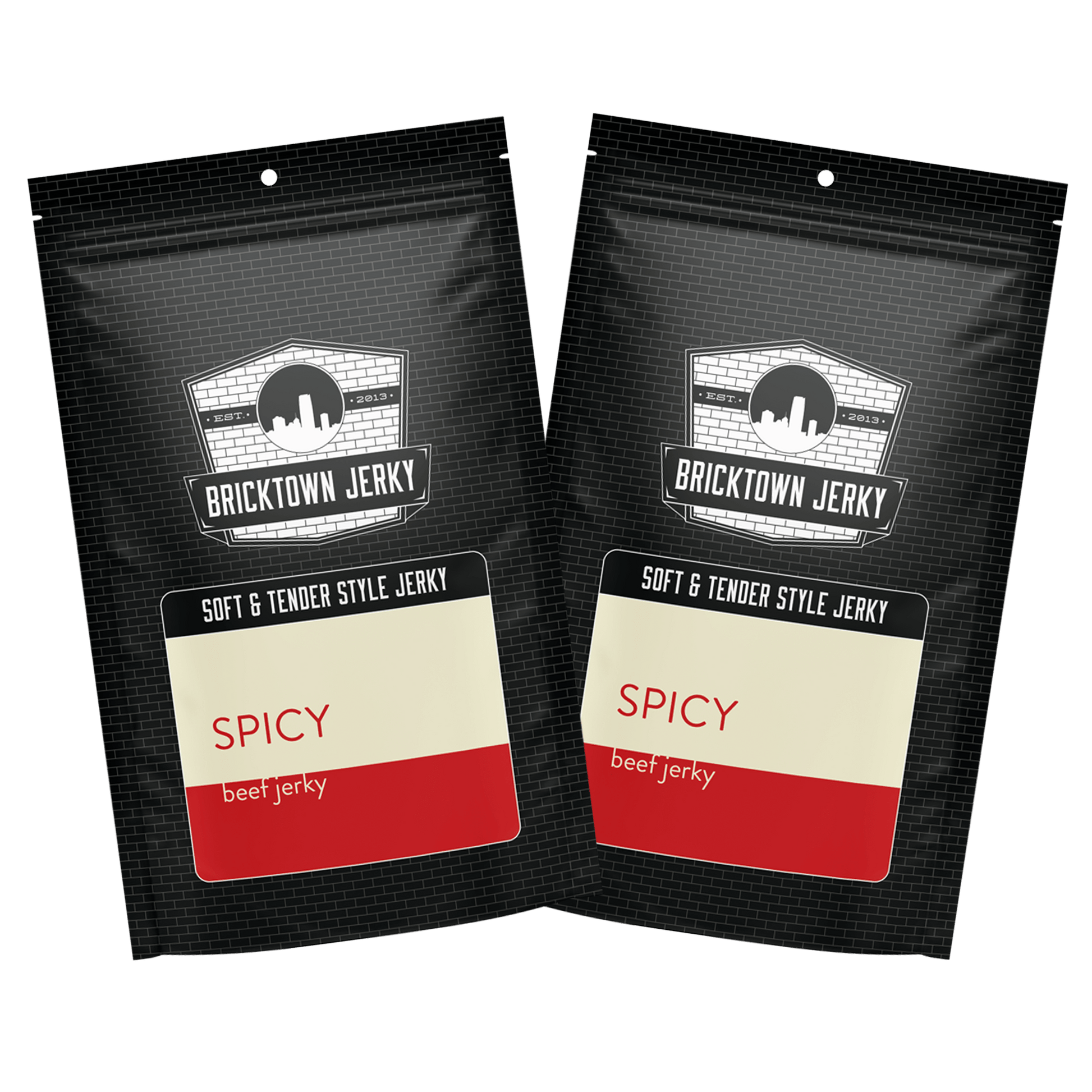 Soft and Tender Style Beef Jerky - Spicy - 1 Pound Bag by Bricktown Jerky