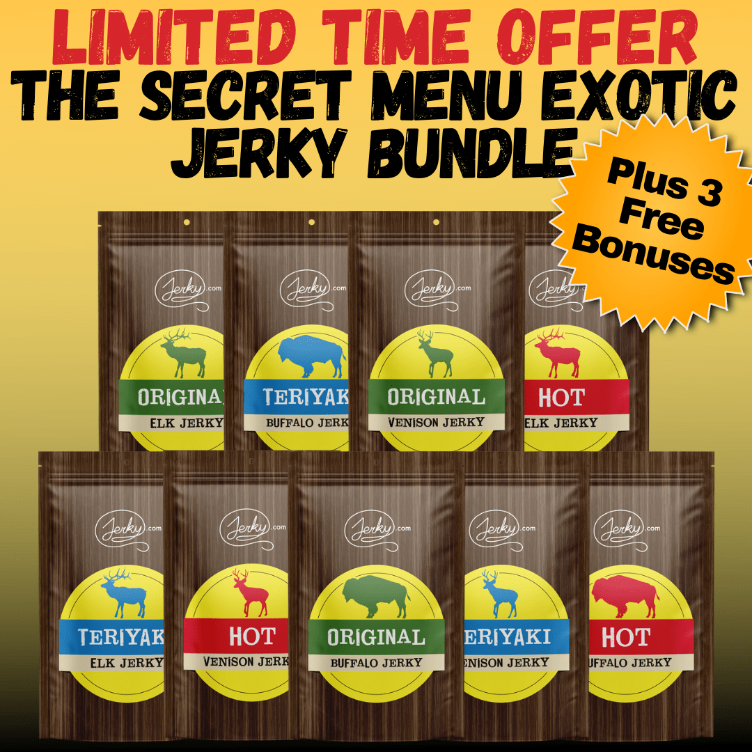 🤫 Secret Menu Exotic Jerky Bundle + 3 FREE Bonuses! by Jerky.com