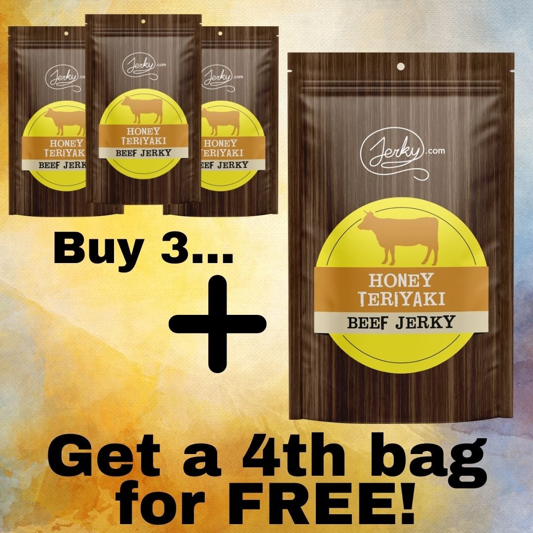Limited Time Offer - Buy 3 Get 1 FREE Honey Teriyaki Beef Jerky Bundle by Jerky.com