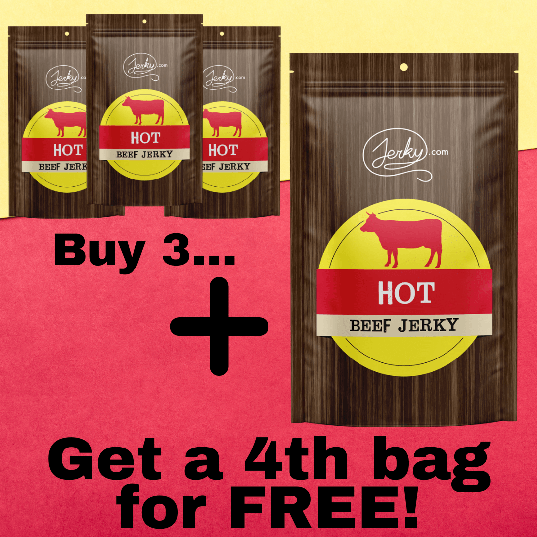 24 Hour Offer - Hot Beef Jerky - Buy 3 Get 1 FREE by Jerky.com