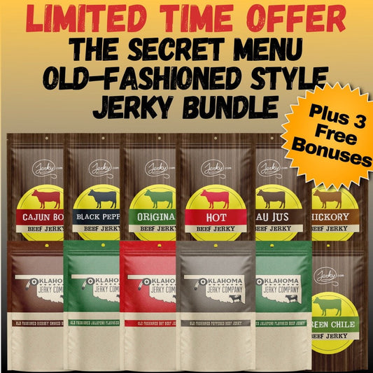 🤫 Secret Menu Old Fashioned Style Jerky Bundle + 3 FREE Bonuses! by Jerky.com
